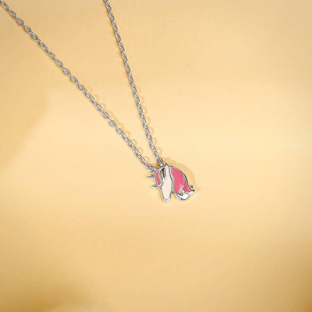 Giva 925 Silver Enchanting Unicorn Kids Pendant With Link Chain