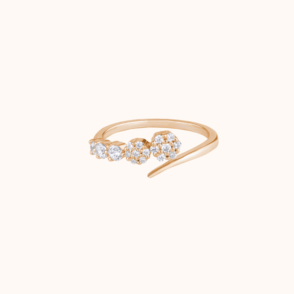 Round Style Open Cuff Ring : KRD0004-Rosegold-5