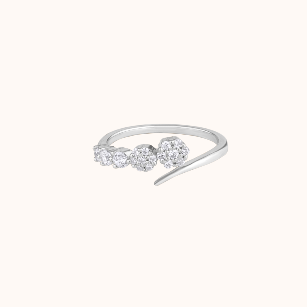 Round Style Open Cuff Ring : KRD0004-Silver-5