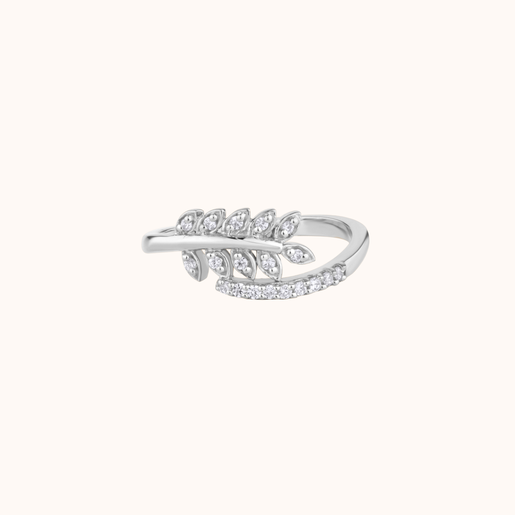 Leaf-Inspired Diamond Ring : KRD0005-Silver-5