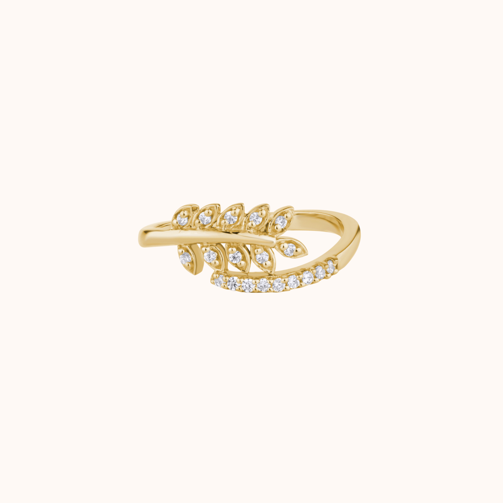 Leaf-Inspired Diamond Ring : KRD0005-Yellow-5