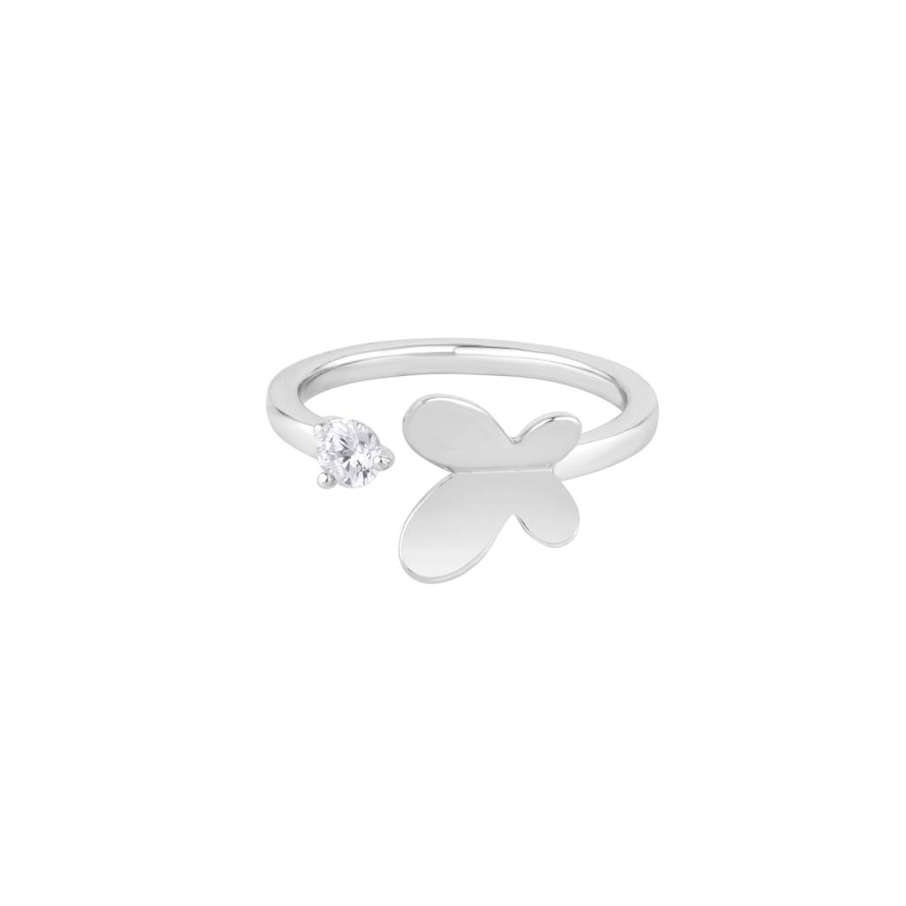 Intricate Butterfly Open Ring : KRD0019-Silver-5