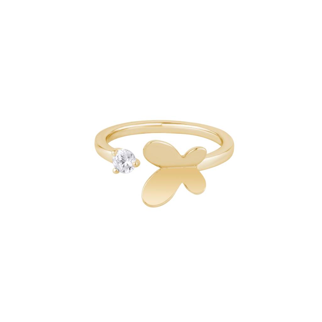 Intricate Butterfly Open Ring : KRD0019-Yellow-5