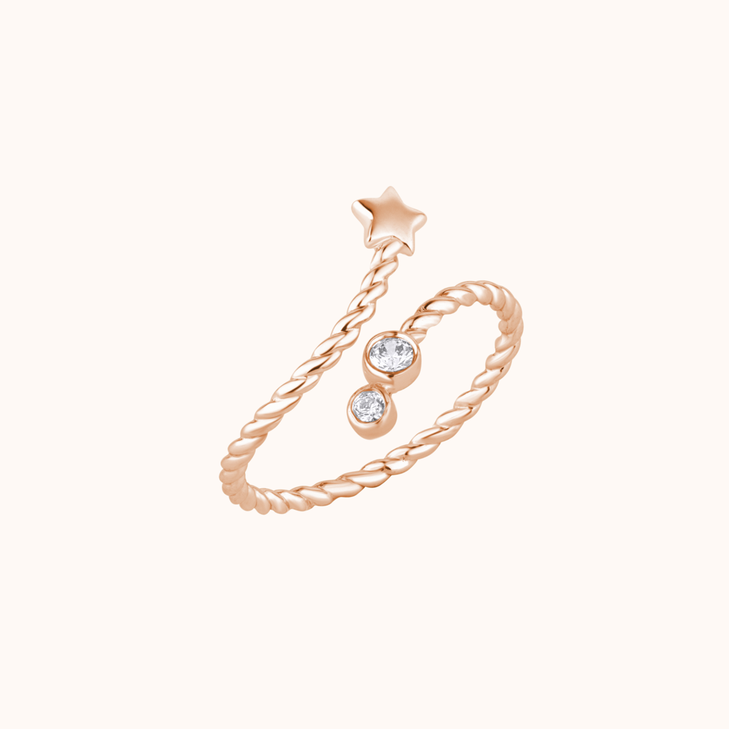 Twinkling Starburst Diamond Ring : KRD0020-Rosegold-5