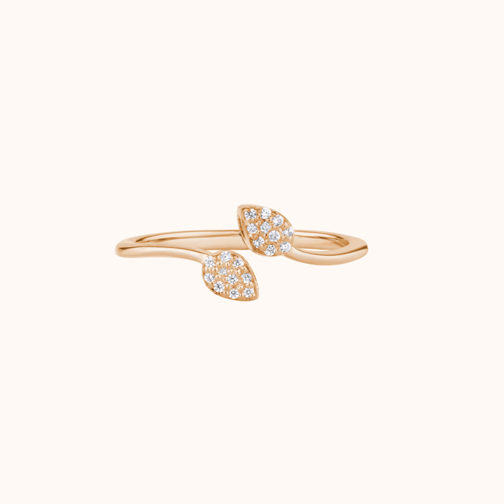 Pear Shape Silver Open Ring : KRD0021-Rosegold-5