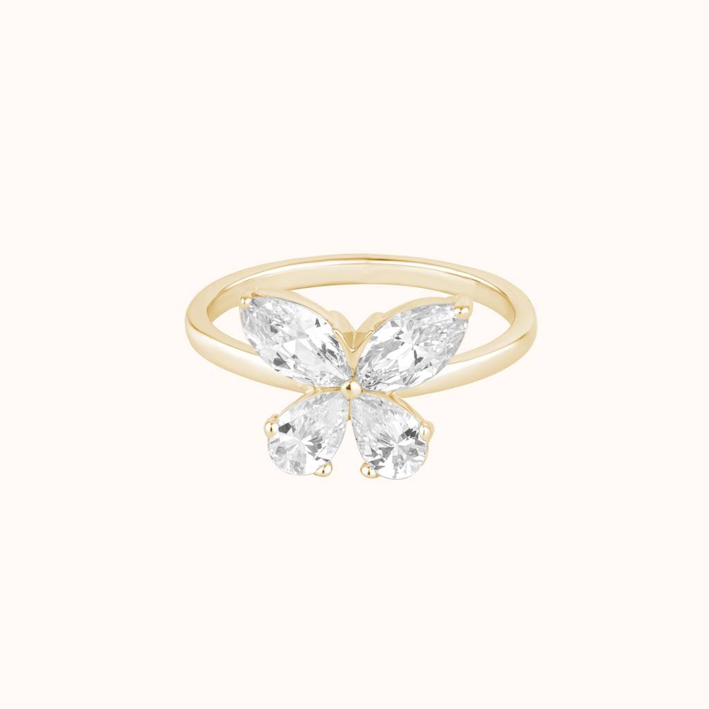 Butterfly-Inspired Diamond Ring : KRO0003-Yellow-5