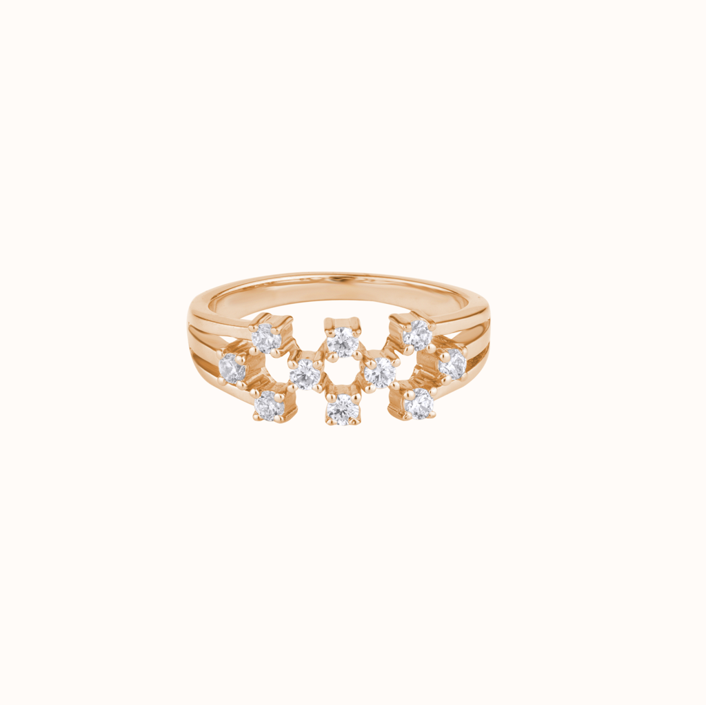 Luxurious Diamond-Set Ring : KRO0004-Rosegold-5