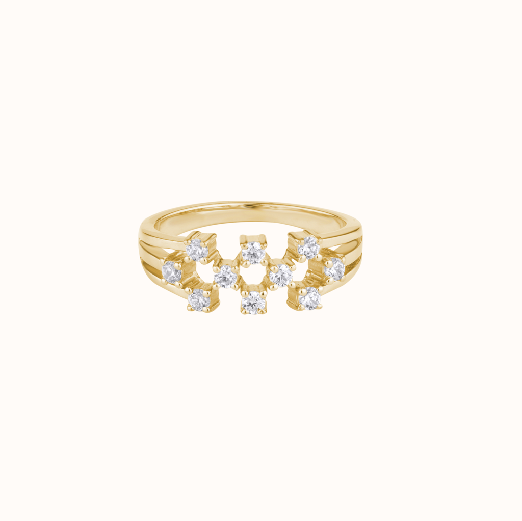 Luxurious Diamond-Set Ring : KRO0004-Yellow-5