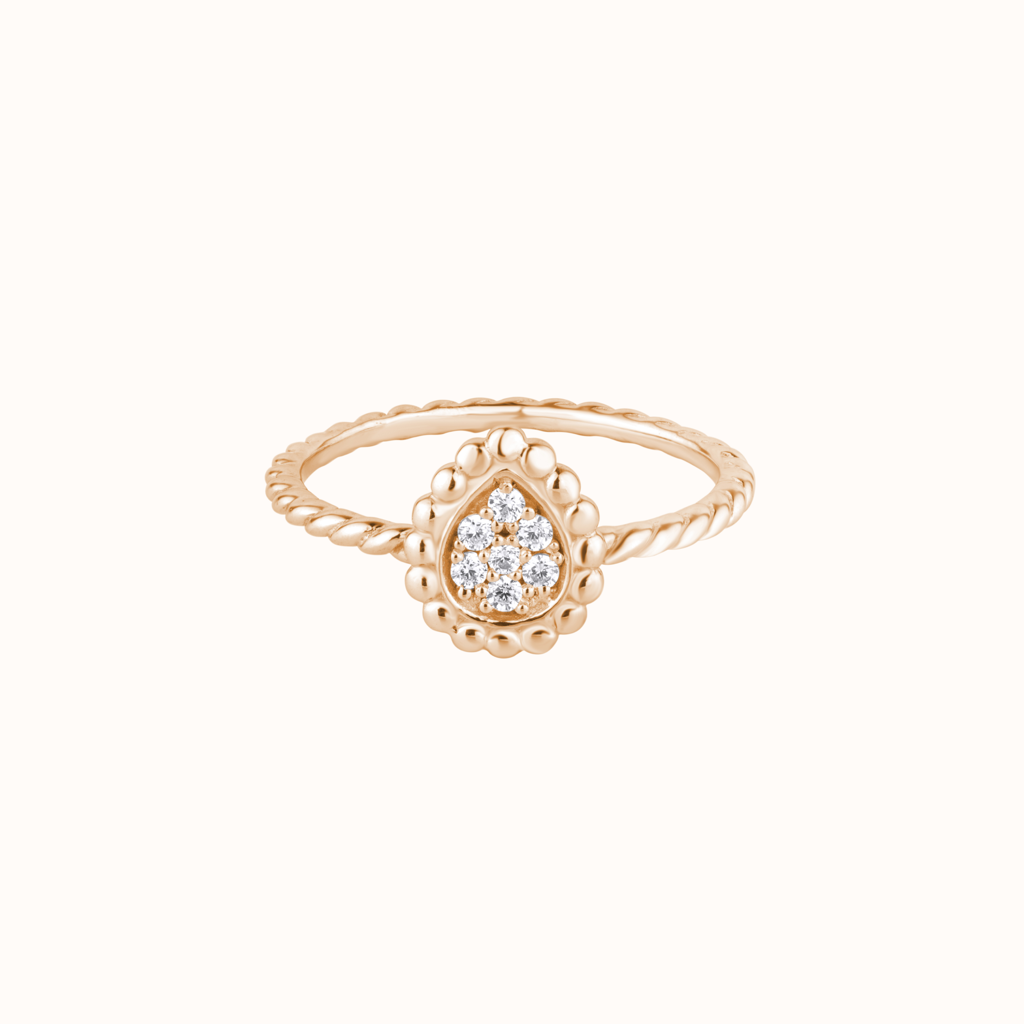 Sophisticated Pear-Shaped Diamond Ring : KRO0007-Rosegold-5