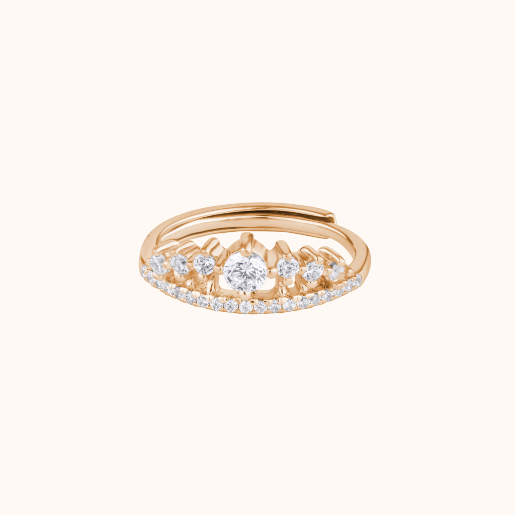 Sparkling Crown Style Ring : KRO0022-Rosegold-5