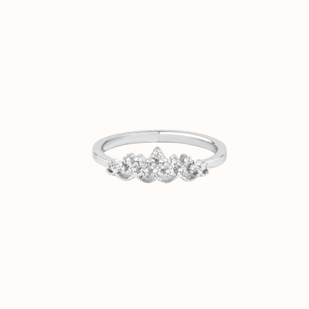 Stunning Unique Style Diamond Ring : KRO0029-Silver-5