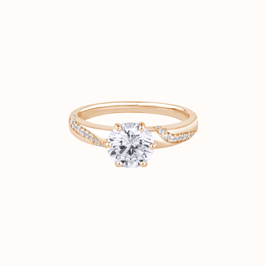 Solitaire Ring With Intricate Band : KRS0003-Rosegold-5