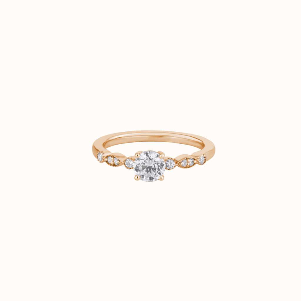 Classic Diamond Accent Ring : KRS0005-Rosegold-5