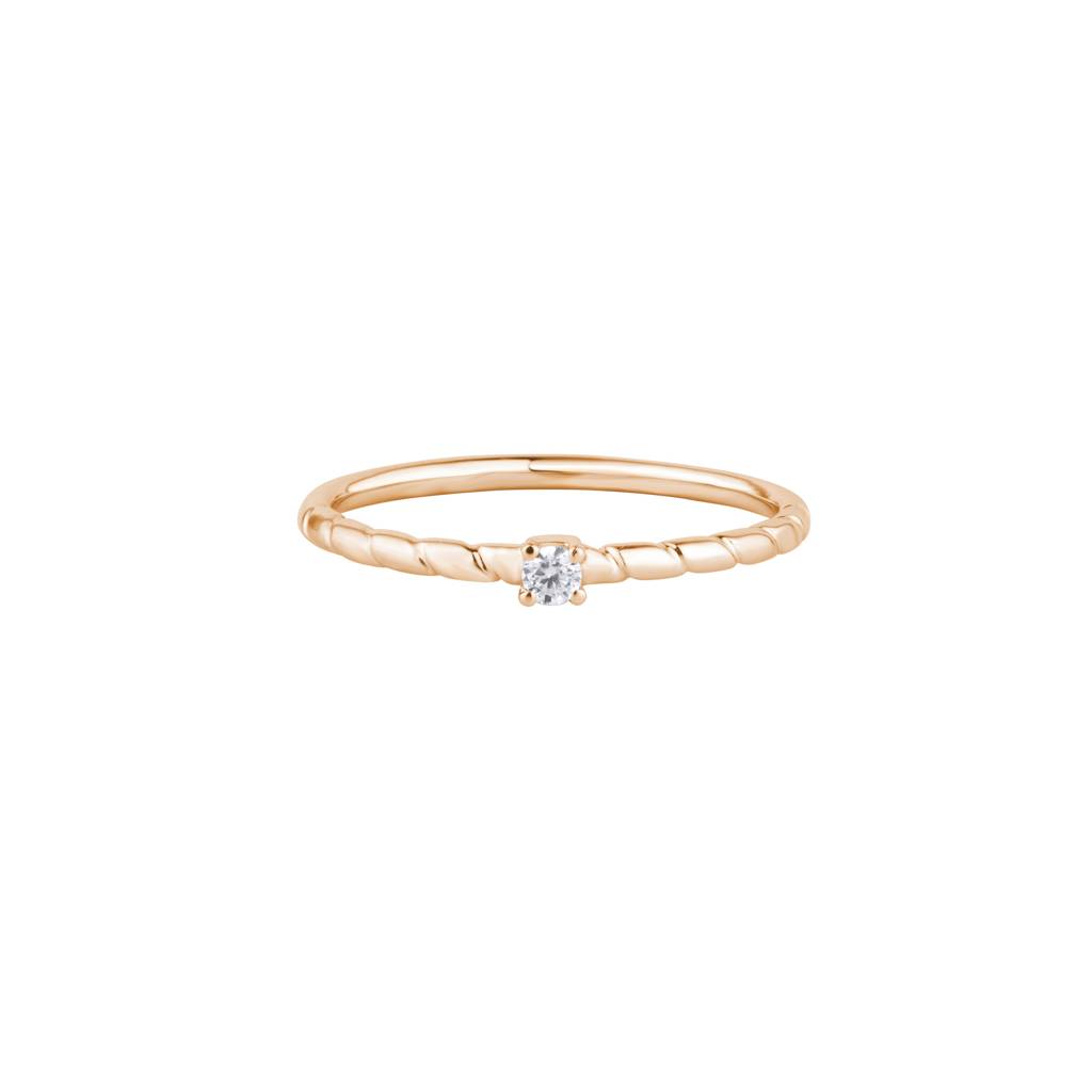 Round Diamond Solitaire Ring : KRS0013-Rosegold-5