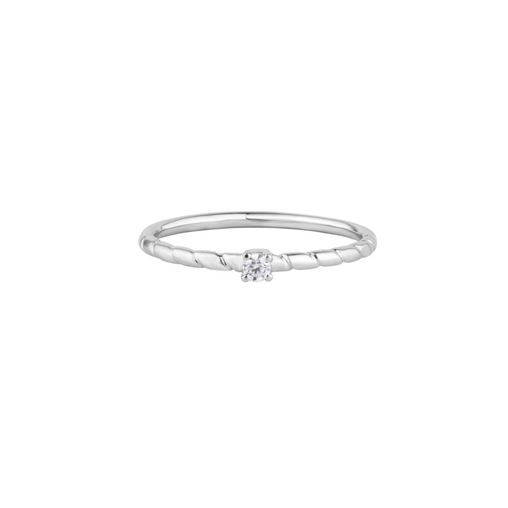 Round Diamond Solitaire Ring : KRS0013-Silver-5