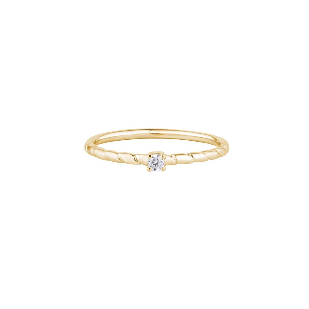 Round Diamond Solitaire Ring : KRS0013-Yellow-5