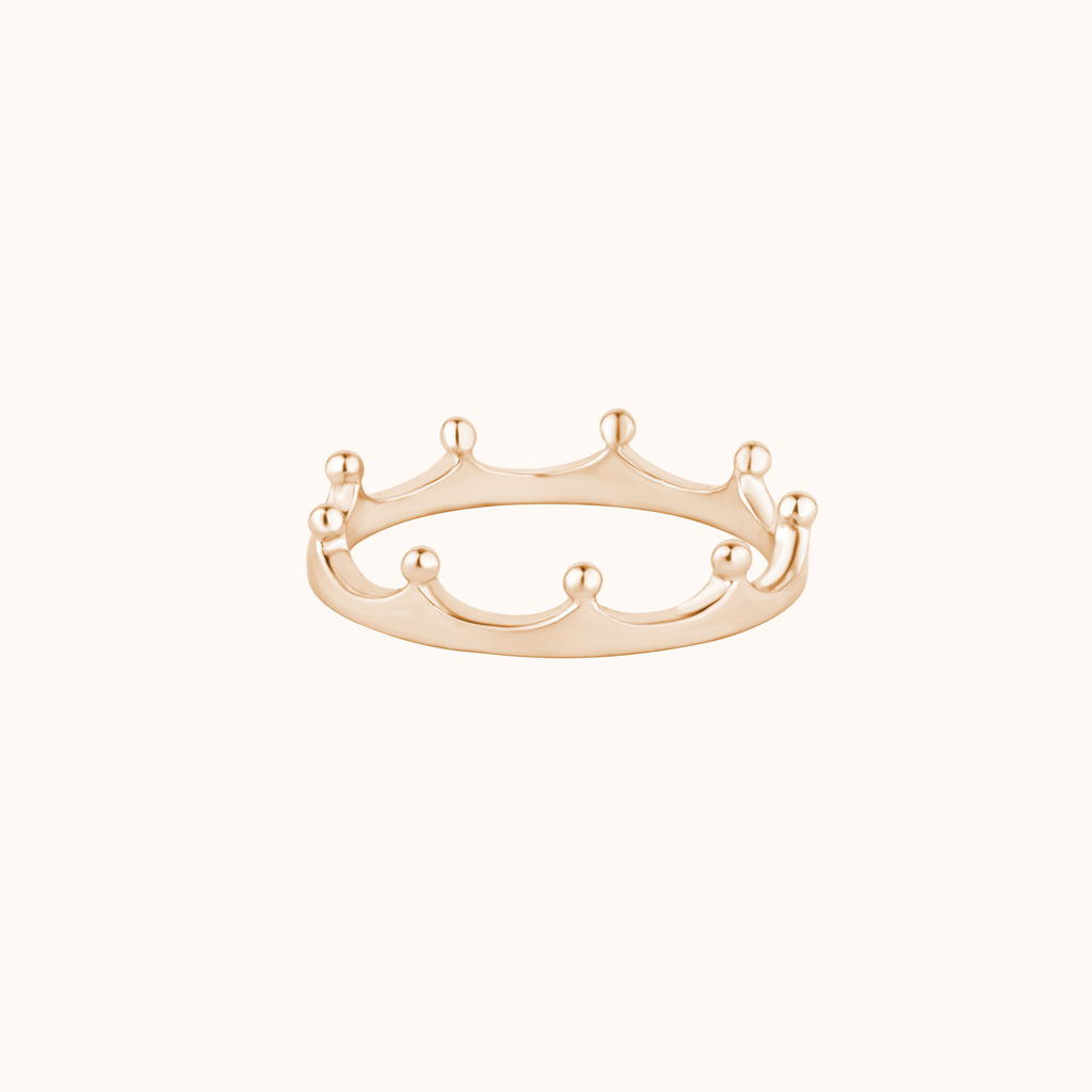 Crown Style Stackable Ring : KRST0005-Rosegold-5