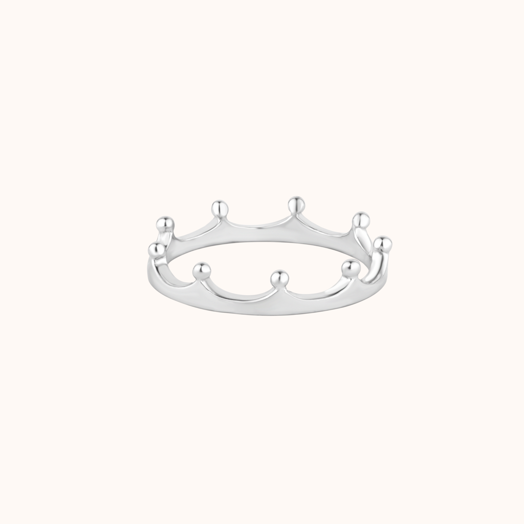 Crown Style Stackable Ring : KRST0005-Silver-5