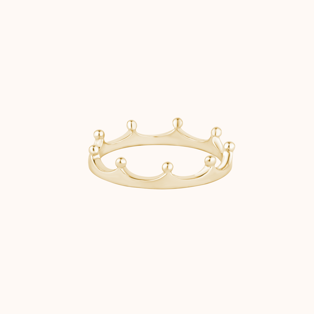 Crown Style Stackable Ring : KRST0005-Yellow-5