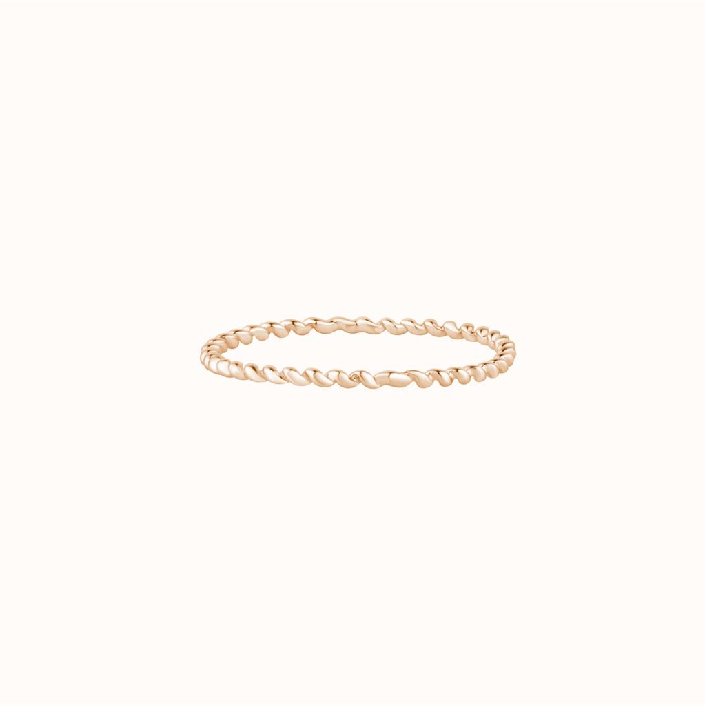 Sterling Silver Twist Stack Ring : KRST0006-Rosegold-5