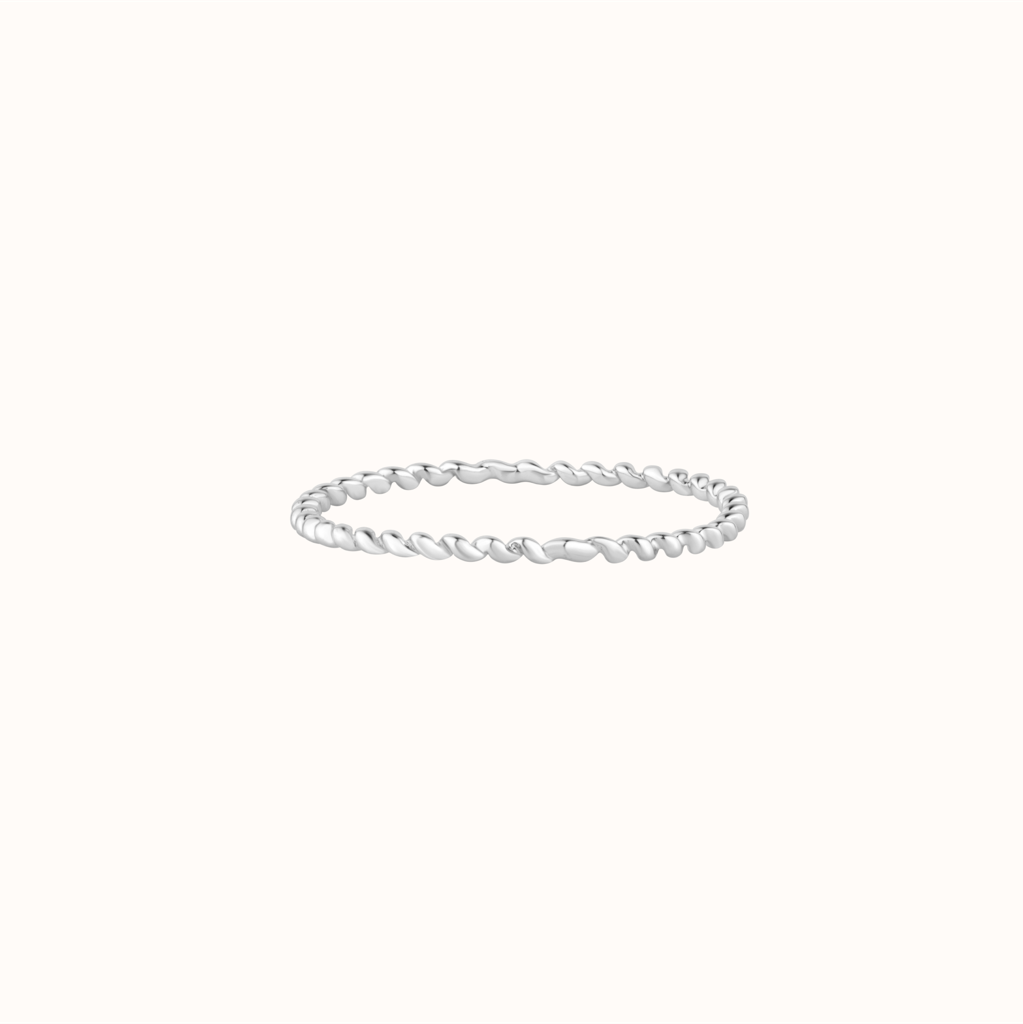 Sterling Silver Twist Stack Ring : KRST0006-Silver-5