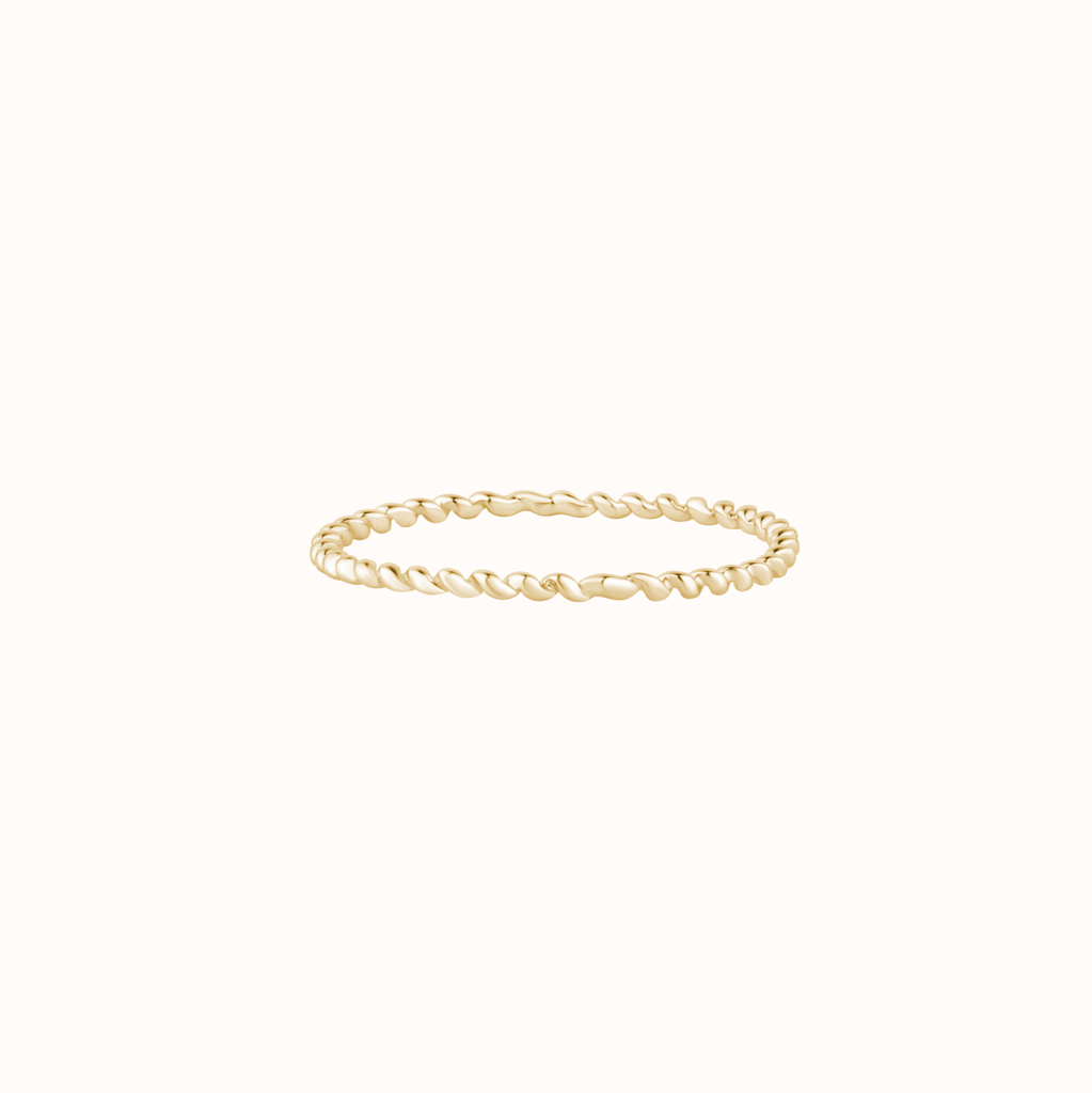 Sterling Silver Twist Stack Ring : KRST0006-Yellow-5