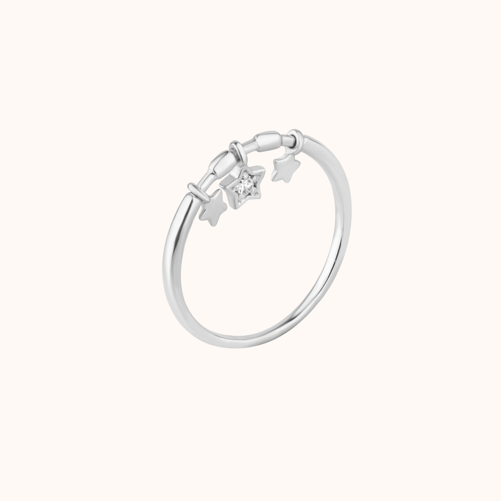 Sterling Silver Stackable Star Ring : KRST0008-Silver-5