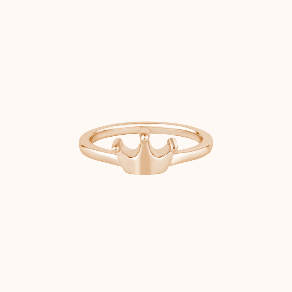 Intricate Silver Crown Ring : KRST0026-Rosegold-5