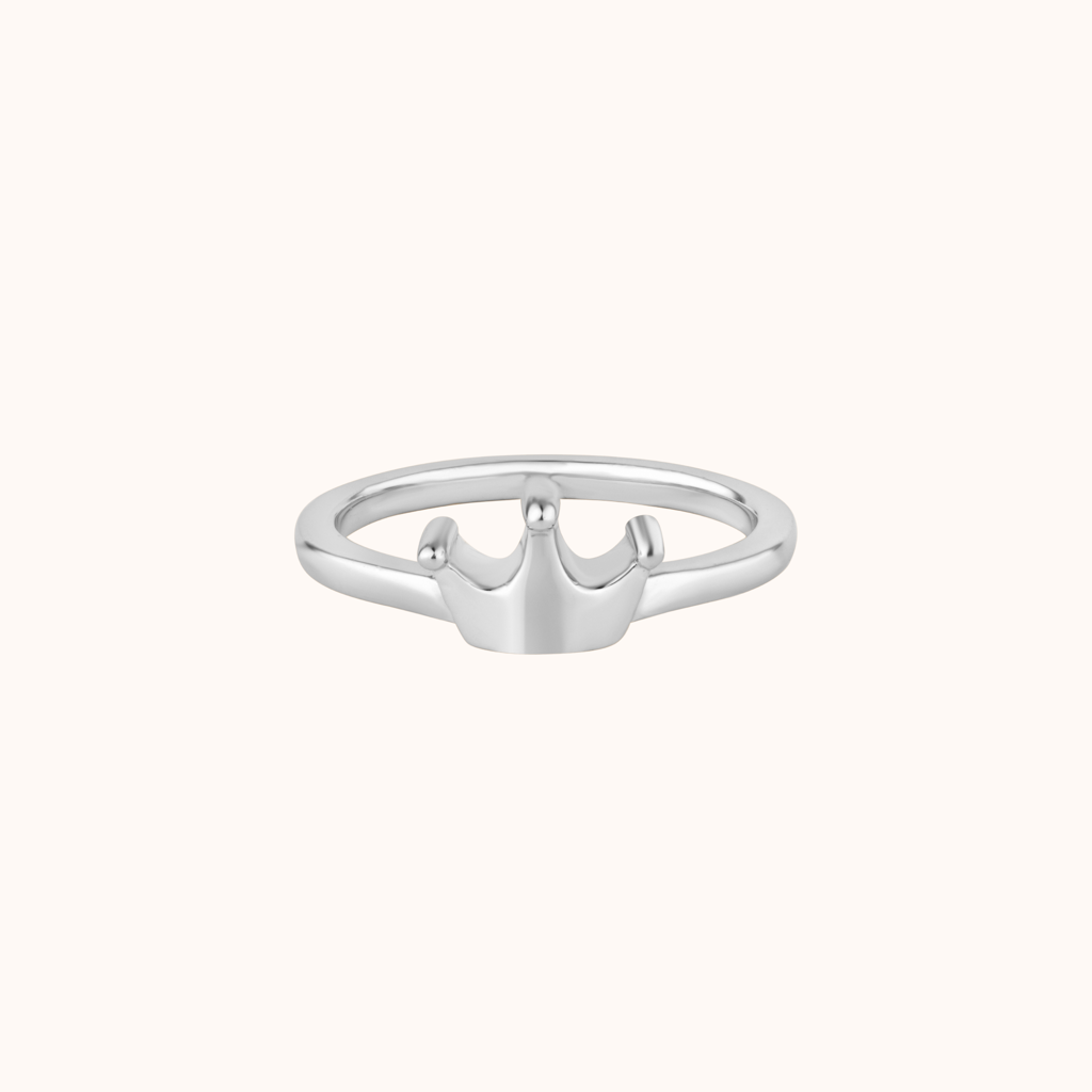 Intricate Silver Crown Ring : KRST0026-Silver-5