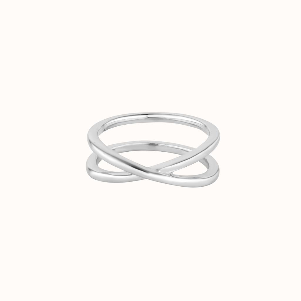 Exquisite X Cross Silver Ring : KRST0027-Silver-5