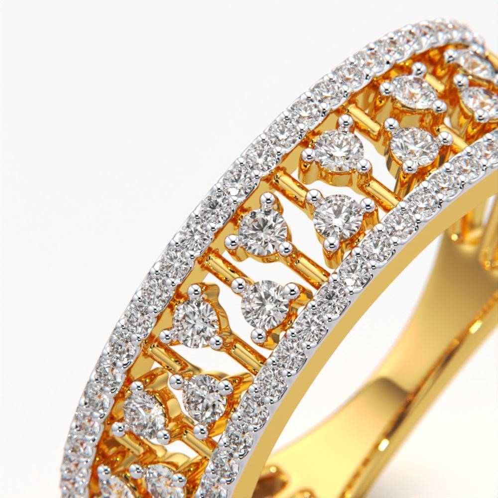 18K Gold Vermeil Geometric Openwork Band : KRW0029-Gold-5