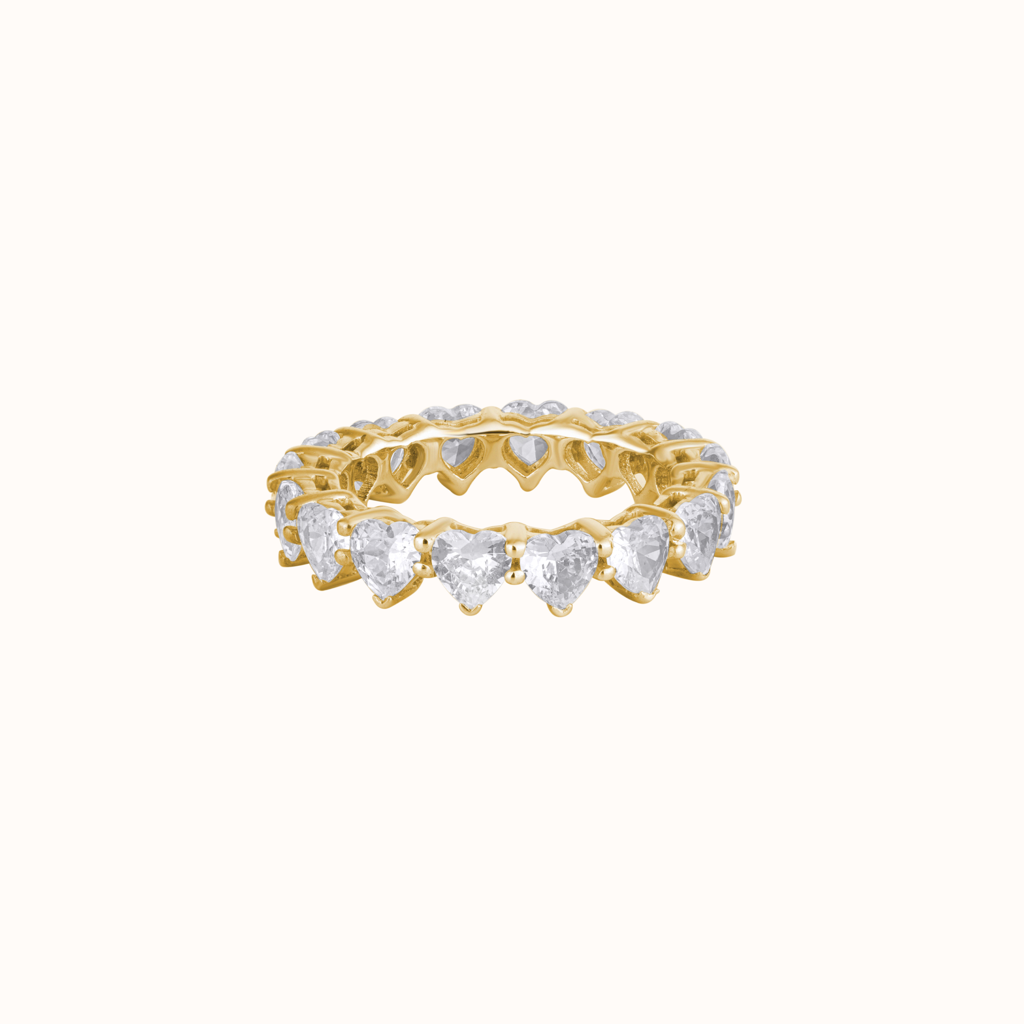 Full Heart Diamond Eternity Ring : KRW0037-Yellow-5