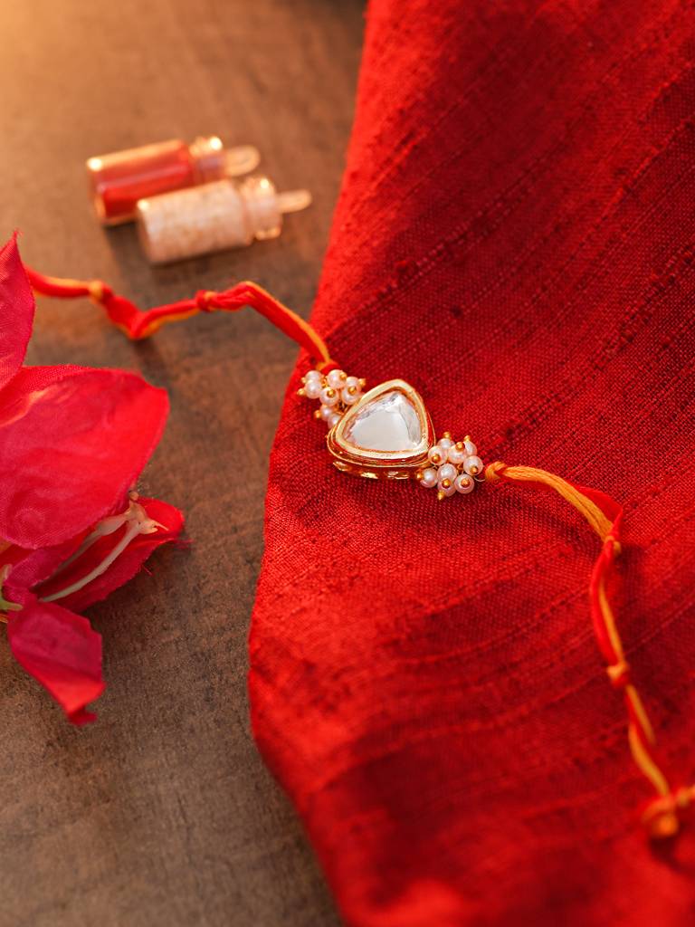 Eternz Certified Jewellery - Kraft Smiths Nikhar Single Kundan Rakhi