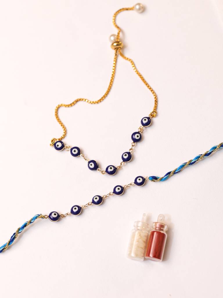 Evil Eye Rakhi & Bracelet Combo : KSR094