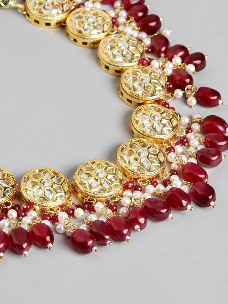 Firoza Gold Plated Jaipur Princess Necklace Set : KUNNS728