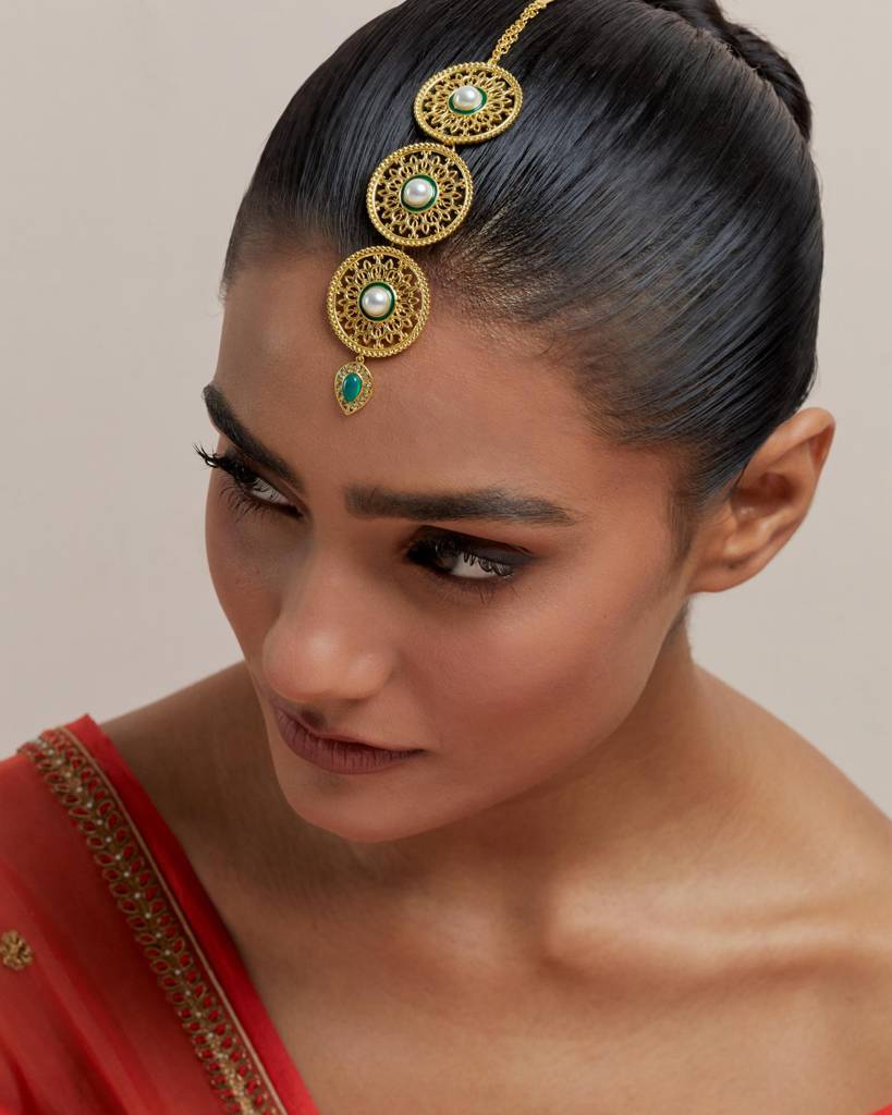 22Kt Gold Plated Blossom Maangteeka