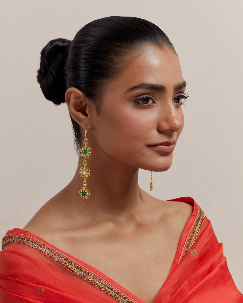22Kt Gold Plated Blush Danglers