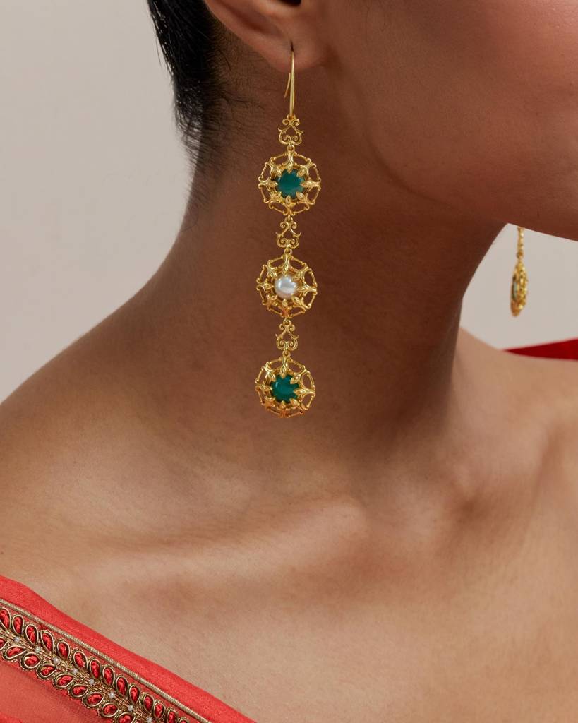 22Kt Gold Plated Blush Danglers