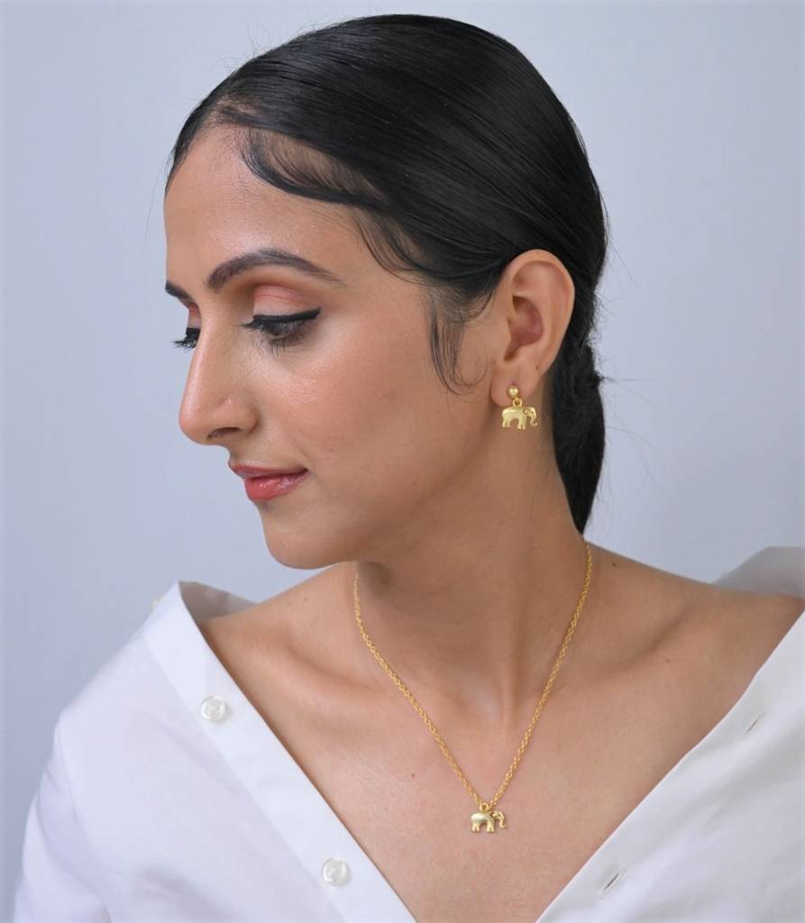 22kt Gold Plated Elephant Charm Necklace