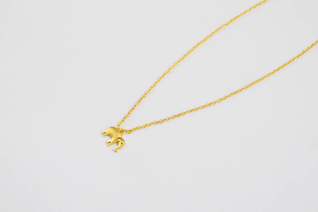 22kt Gold Plated Elephant Charm Necklace