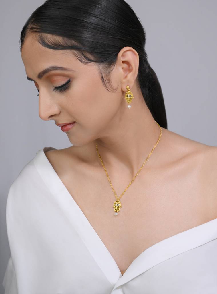 22kt Gold Plated Goodluck Hamsa Necklace