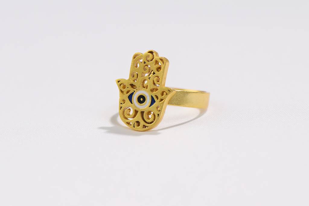 22kt Gold Plated Goodluck Hamsa Adjustable Ring