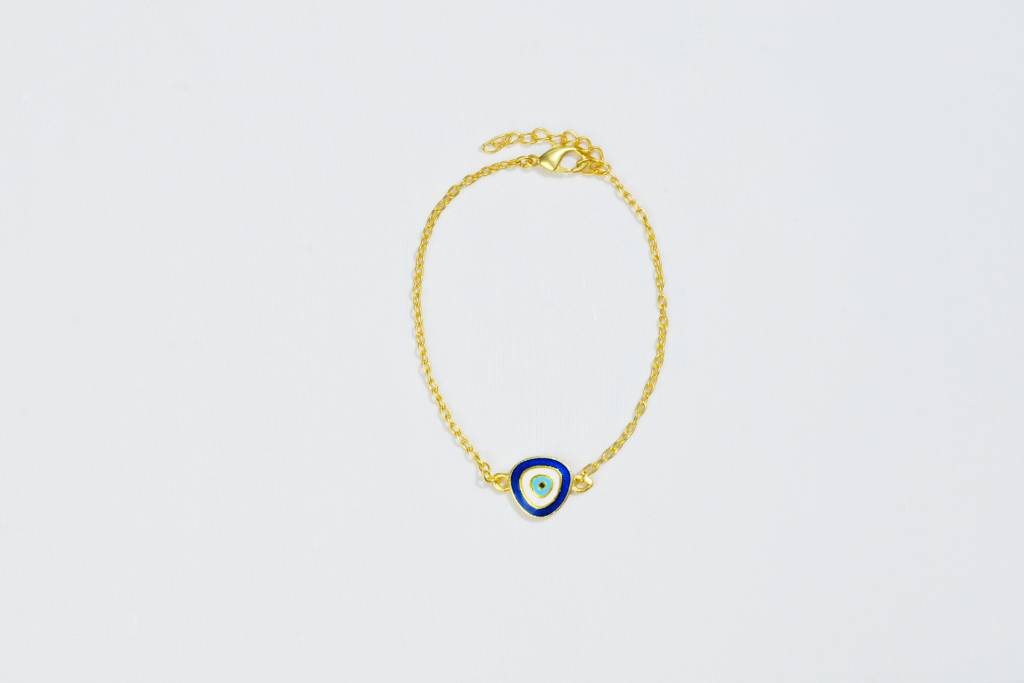 22kt Gold Plated Enamel Evil Eye Bracelet