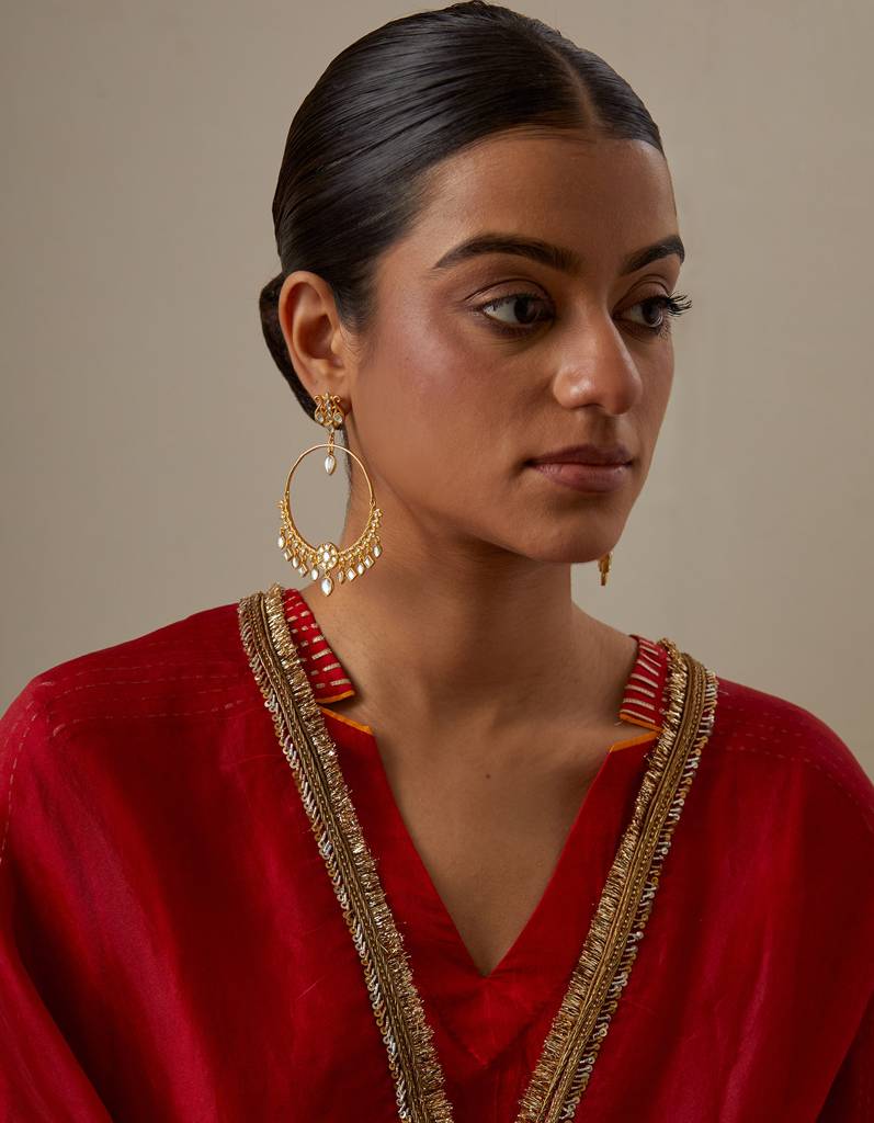 22Kt Gold Plated Parwana Earring : KV_Parwana_Earring