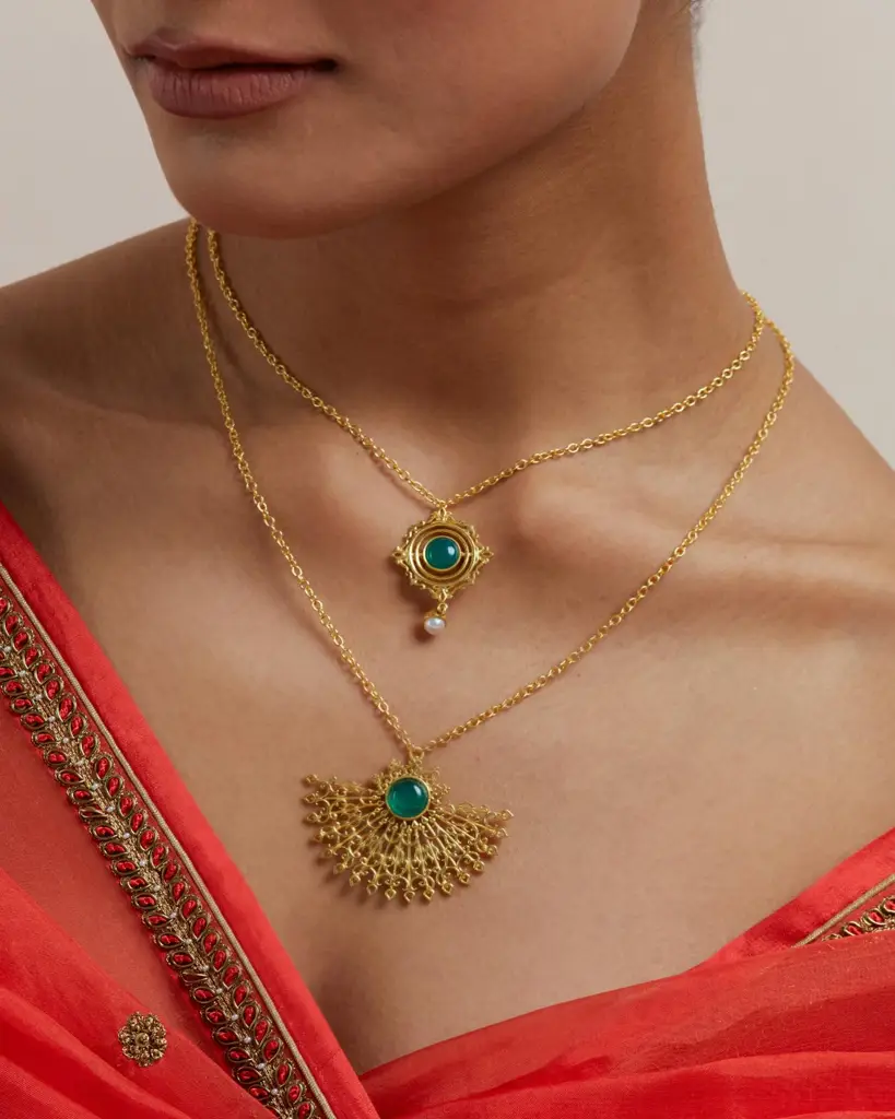 22Kt Gold Plated Queenhaar Layered Necklace