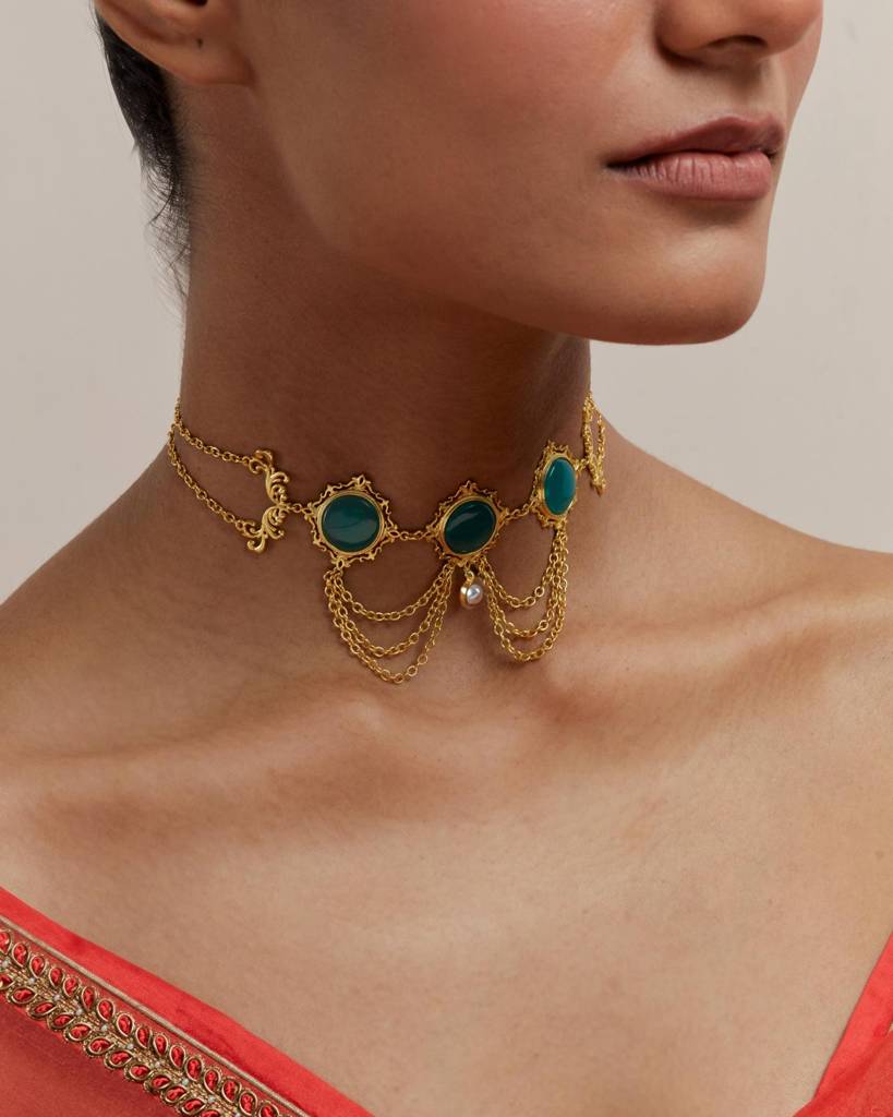 22Kt Gold Plated Queen Choker