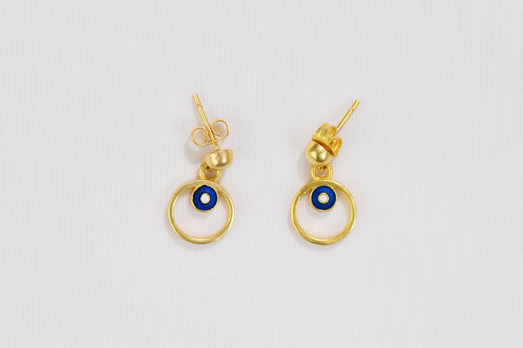 22kt Gold Plated Classic Evil Eye Earrings