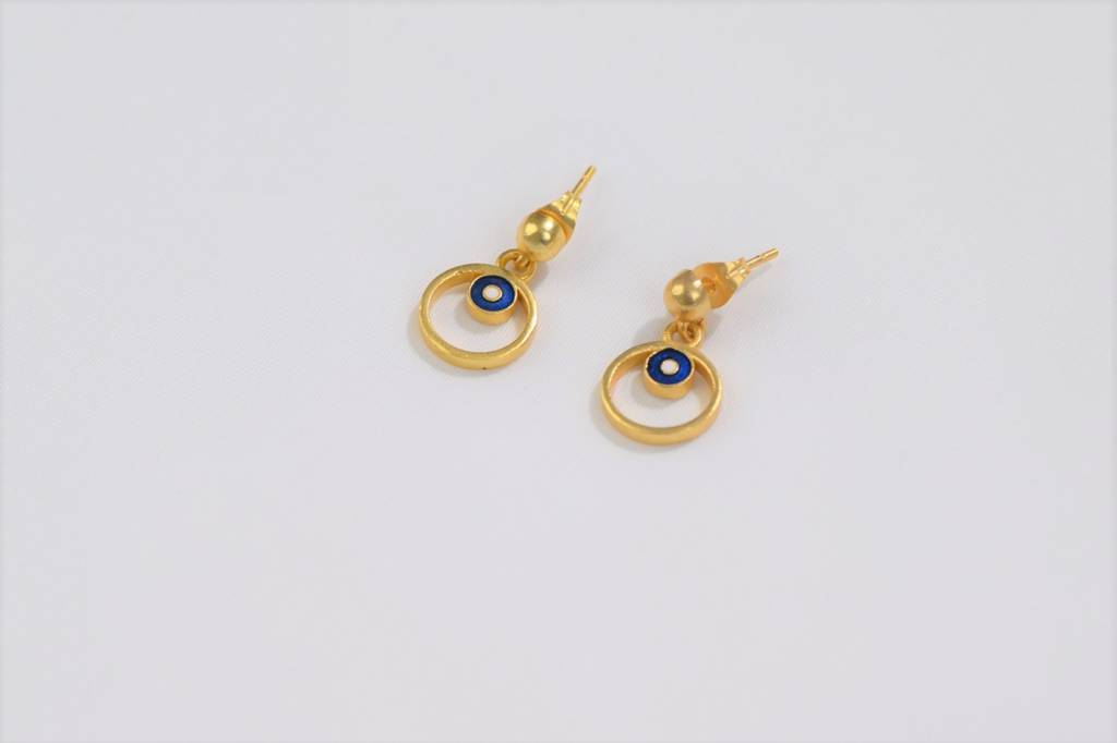 22kt Gold Plated Classic Evil Eye Earrings