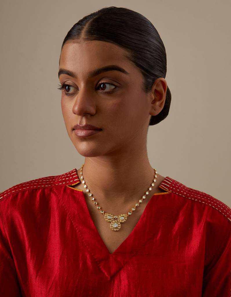 22Kt Gold Plated Shafaq Choker : KV_Shafaq_Choker