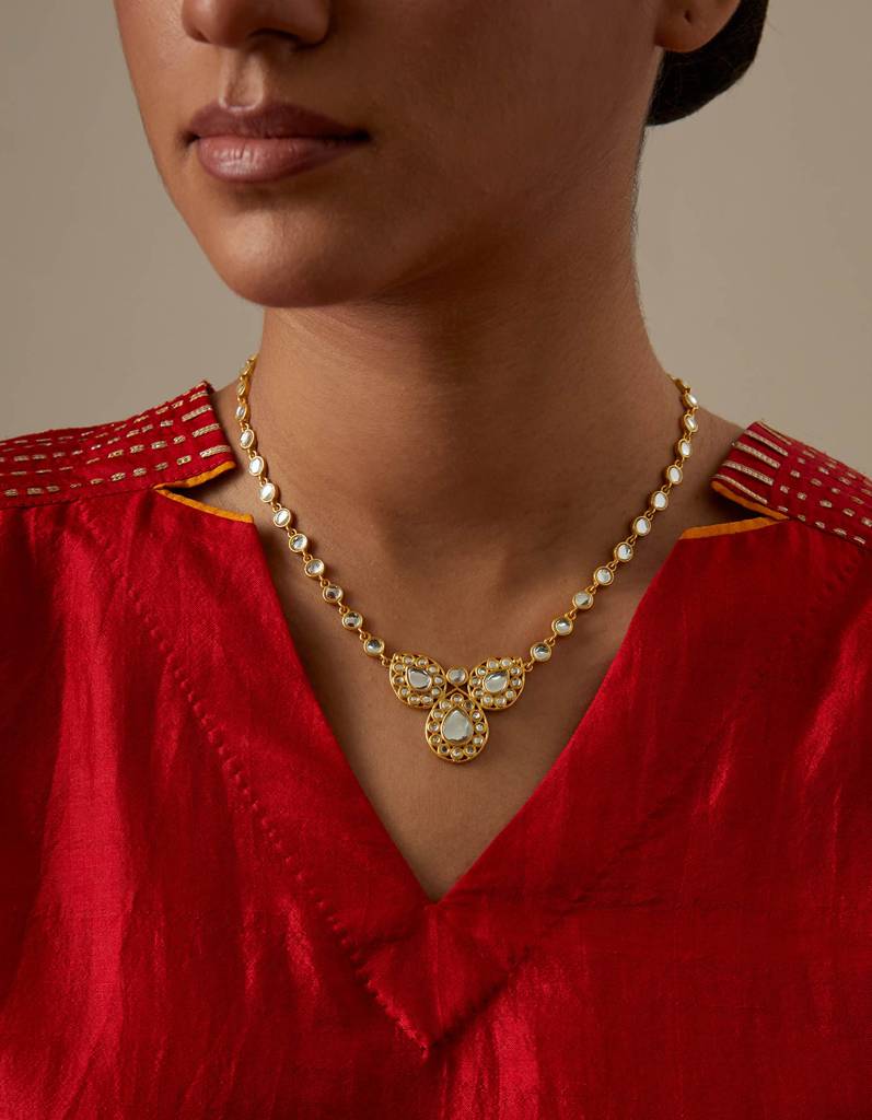 22Kt Gold Plated Shafaq Choker : KV_Shafaq_Choker